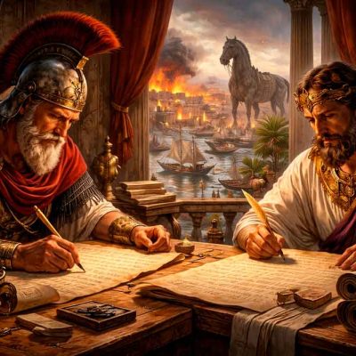 Dos escritores clásicos escriben sobre la guerra de Troya